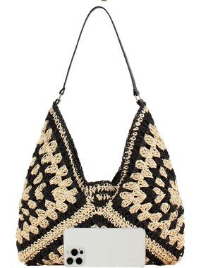 Straw Bags for Women Boho Purse Shoulder Bag Woven Beach Bag for Summer